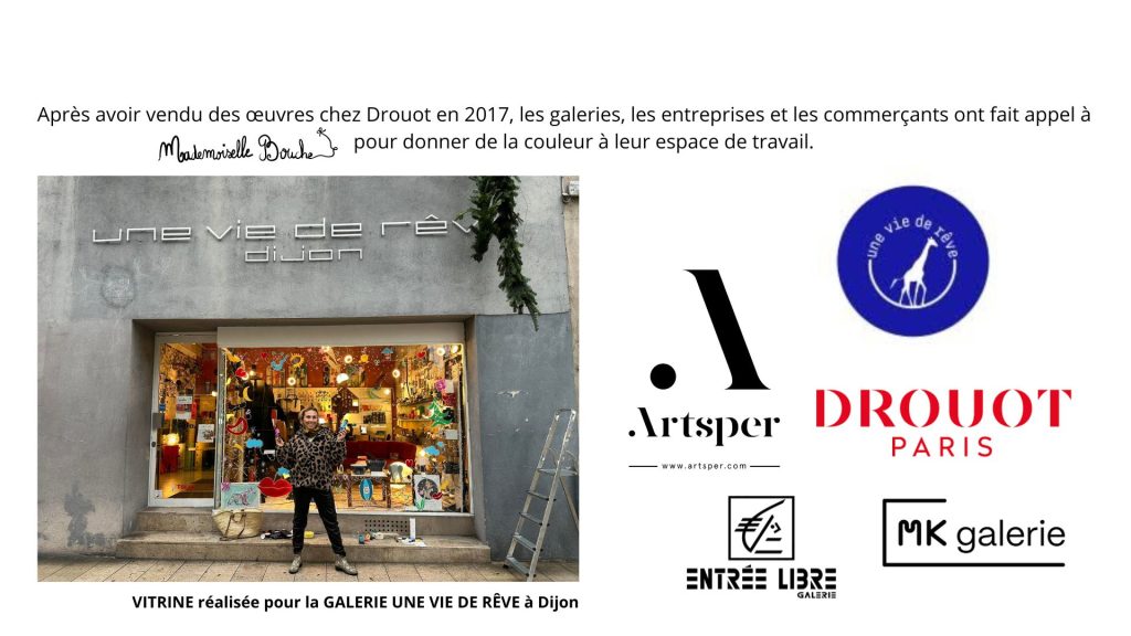 Les partenaires de l'artiste pop art dijonnaise Mademoiselle Bouche