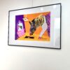 ZÈBRE KISS ON CARPET 50x70 cm Création Mademoiselle Bouche avec cadre