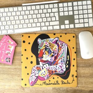 TAPIS DE SOURIS "LÉO COLOR jaune à petits pois"