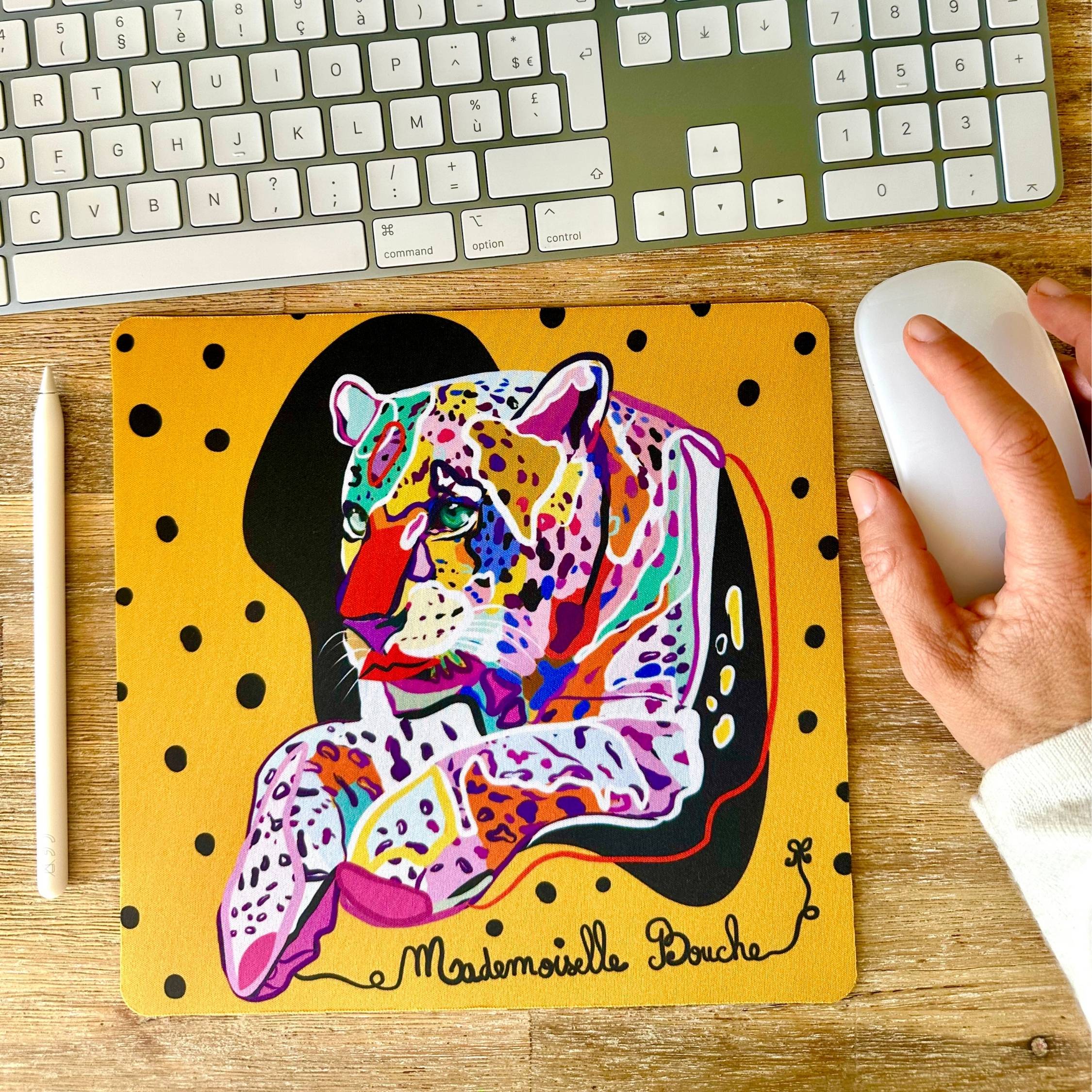 TAPIS DE SOURIS "LÉO COLOR jaune à petits pois" – Image 5