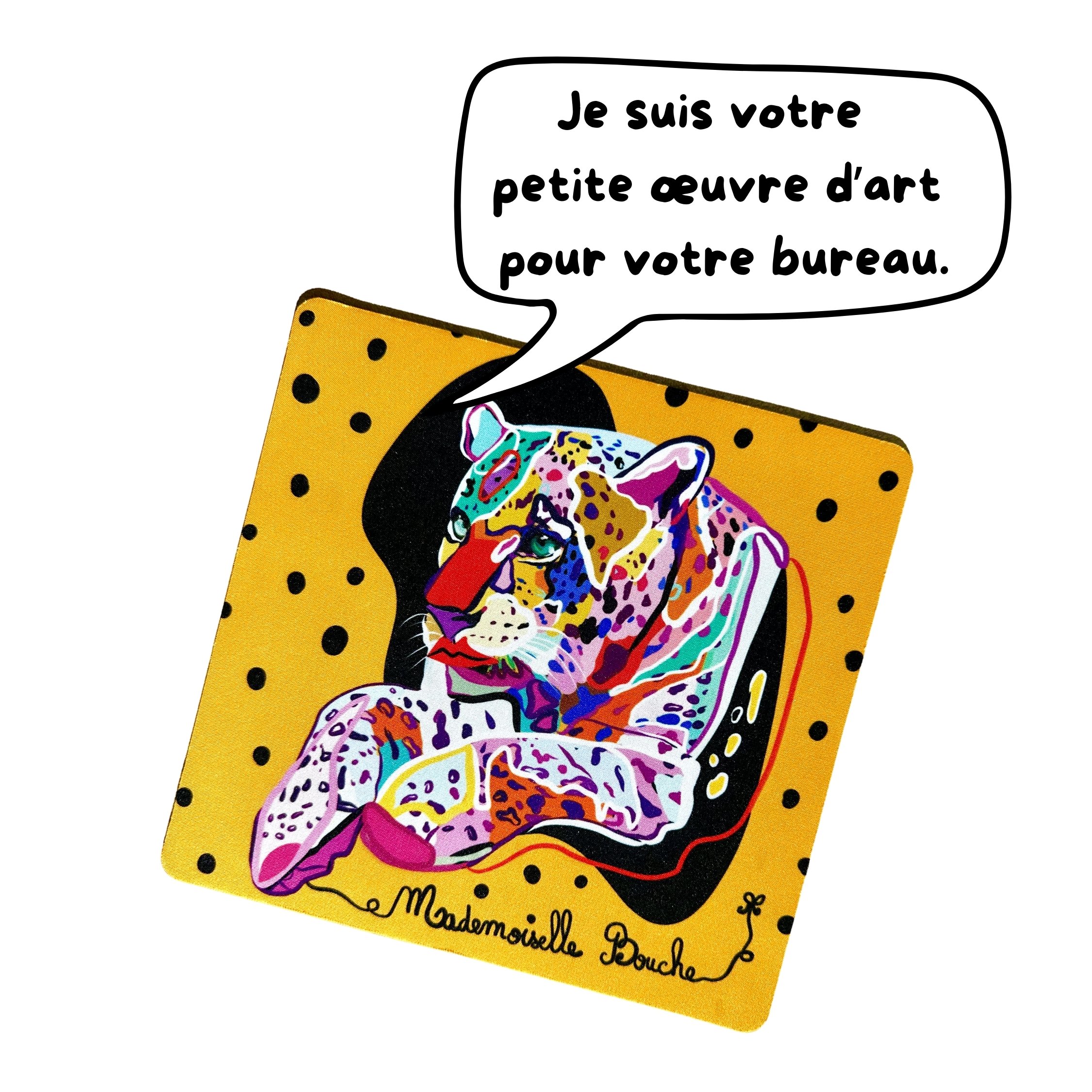 TAPIS DE SOURIS "LÉO COLOR jaune à petits pois" – Image 6