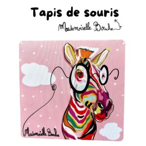 TAPIS DE SOURIS "Le Zèbre Loufoque"