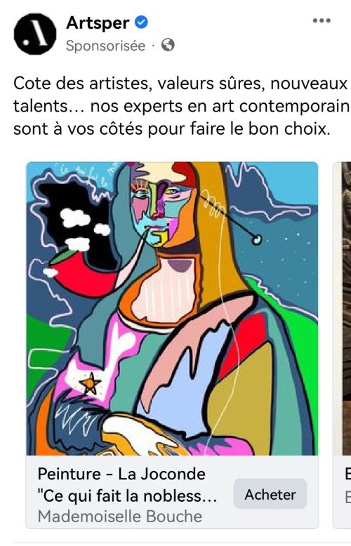 CHEZ ARSPER, LA CÉLÈBRE GALERIE EN LIGNE, MADEMOISELLE BOUCHE est mise à l'honner !