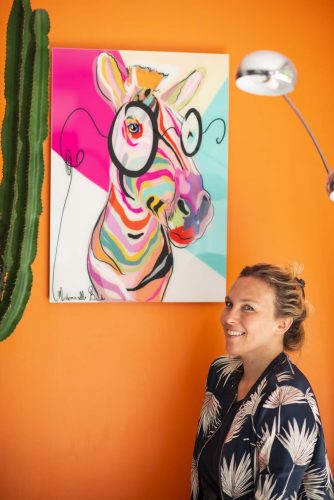 Le zèbre loufouque - Création Mademoiselle Bouche sur plexiglas