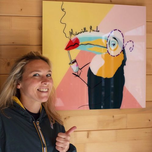 Le Toucan au cocktail - création unique sur plexiglas