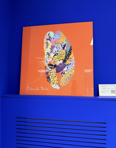 Oeuvre unique sur plexiglas de l'artiste bourguignonne Mademoiselle Bouche