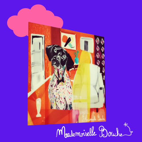 Création sur mesure Mademoiselle Bouche sur plexiglas